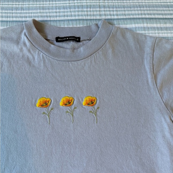 Brandy Melville cropped poppy tee - Picture 2 of 4